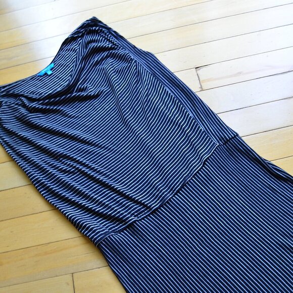 Derek Lam For Design Nation Sz Large Striped Black Combo Drape Neck Dress - Picture 3 of 11